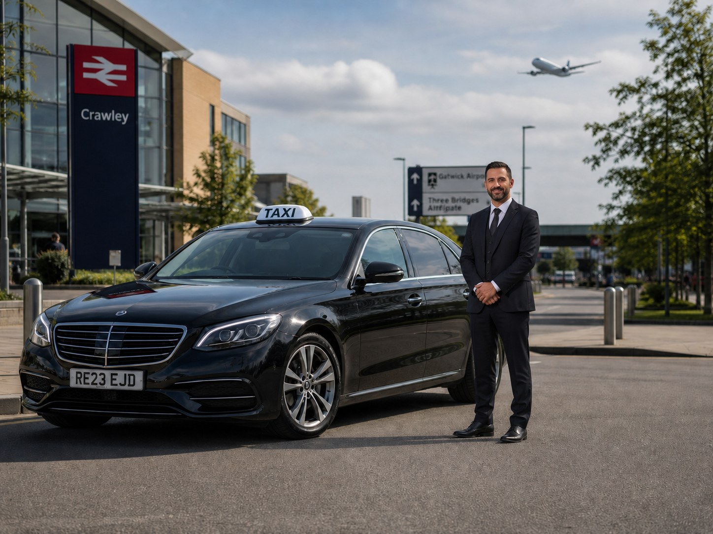 Professional Crawley taxi driver near Crawley Station and Gatwick Airport
