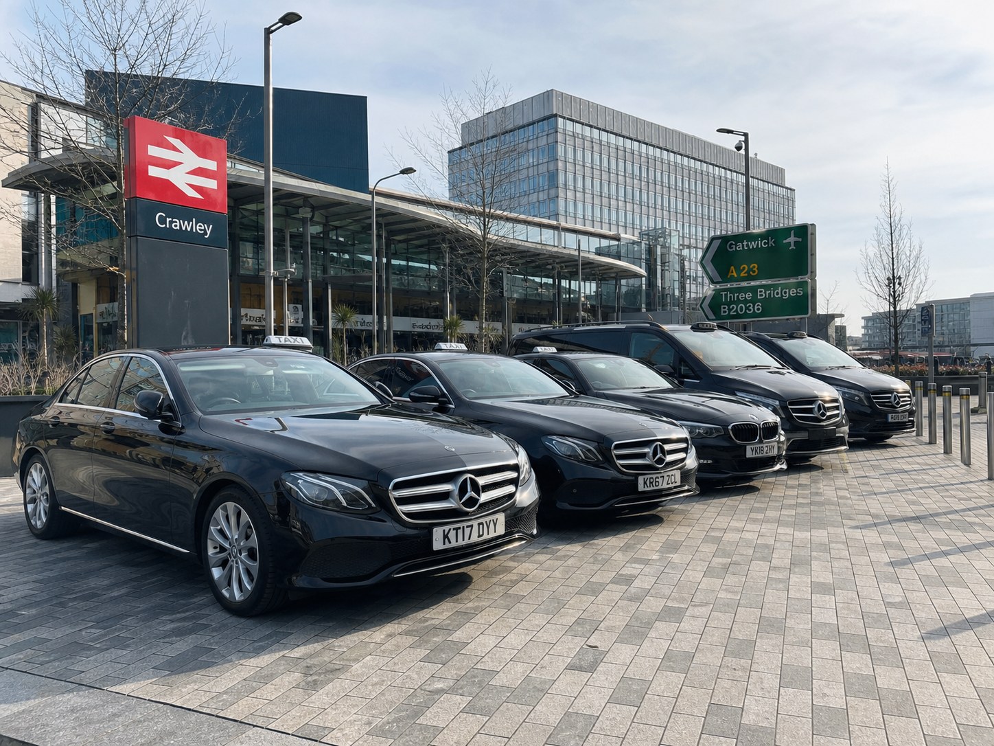 Crawley taxi fleet serving Crawley Station, Three Bridges and Gatwick Airport