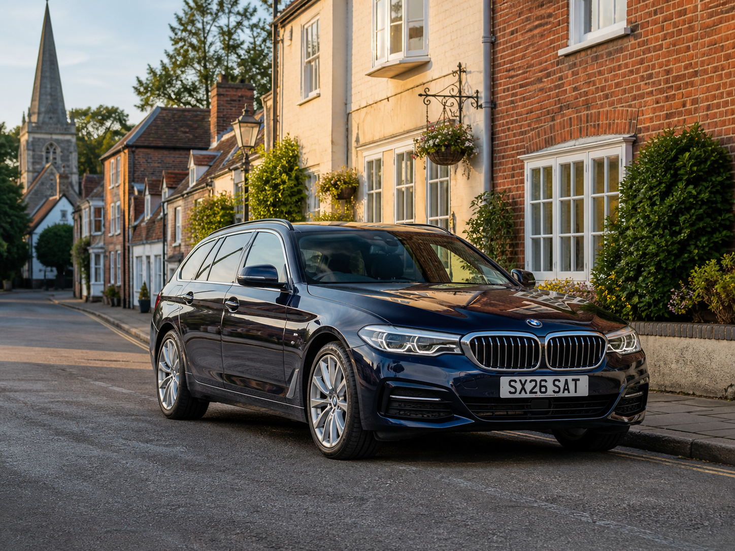 Professional local Hurstpierpoint taxi on a historic Sussex village street