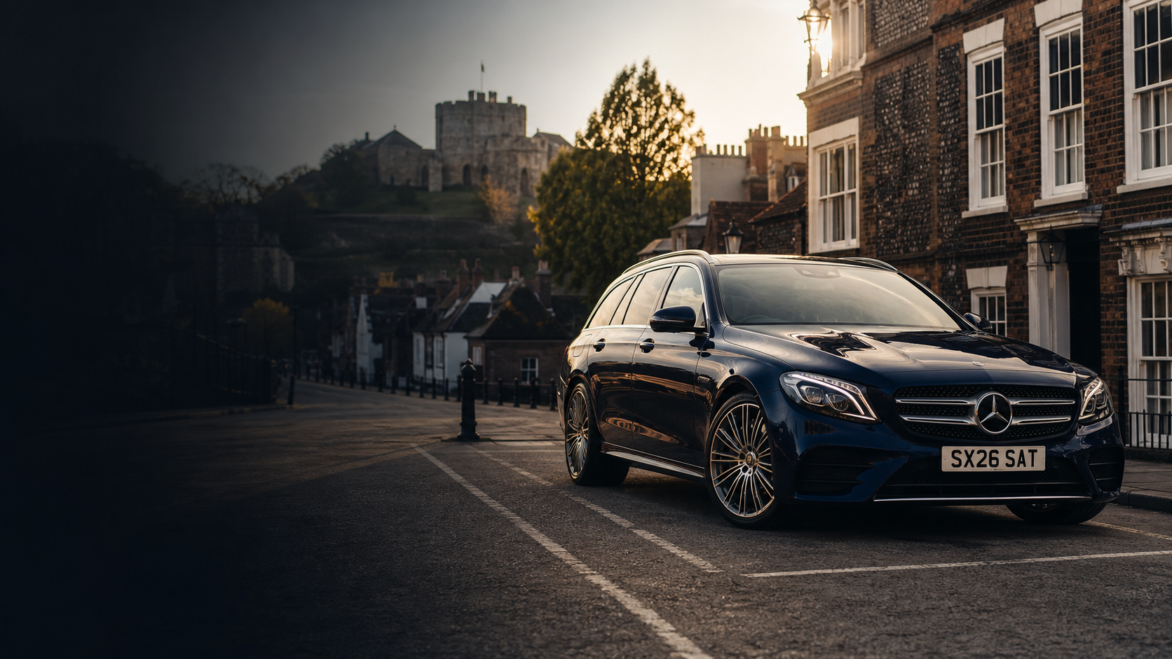 Professional Lewes taxi with Lewes Castle in the historic county town