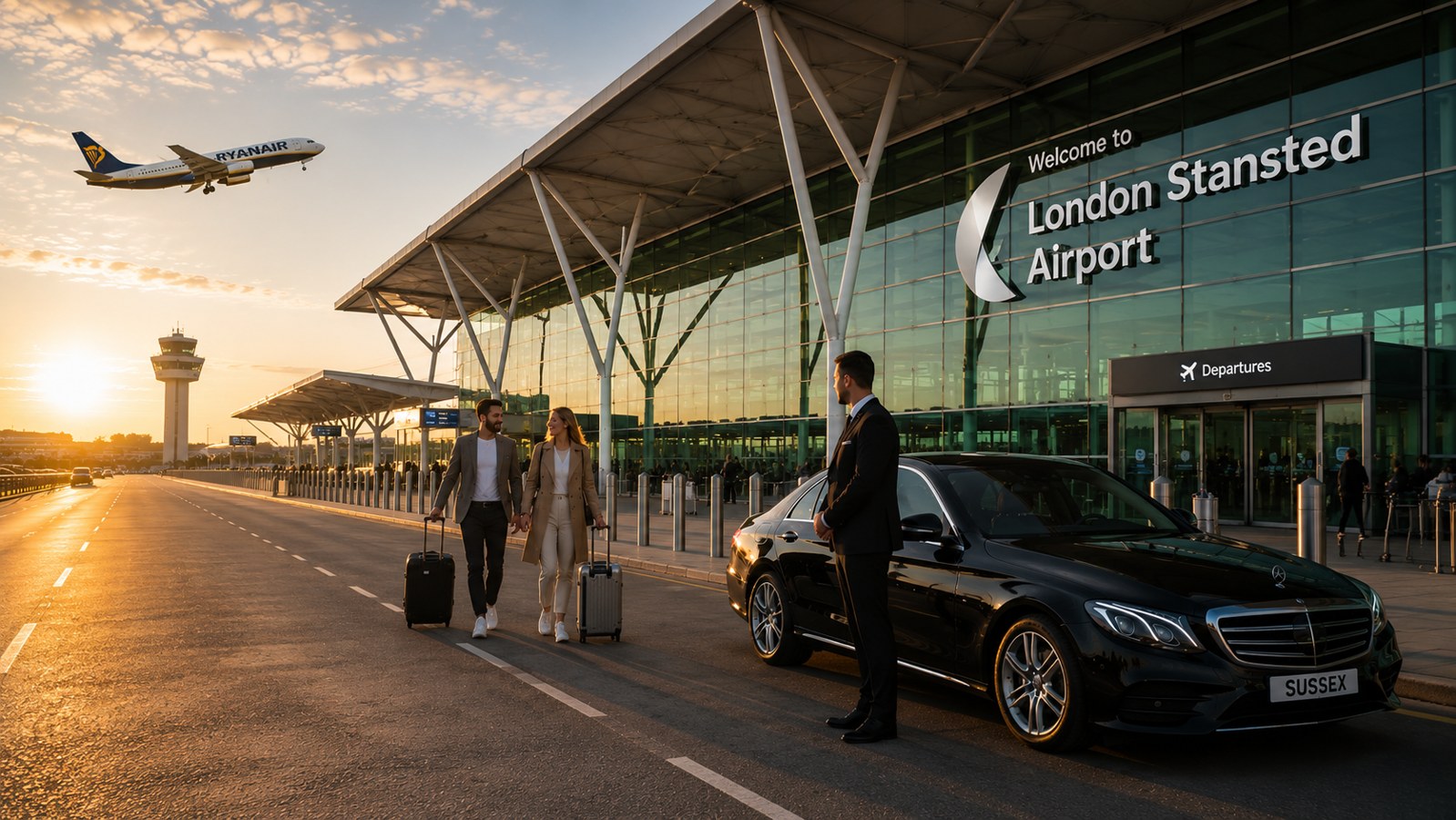 Stansted Airport taxi transfer from Sussex by Sussex Airports Taxis